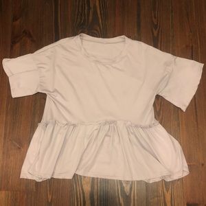 Gray Ruffled Tee